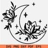 Mystical Moon flowers SVG