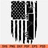 Distressed US Flag Truck SVG