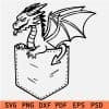 Dragon peeking in Pocket svg