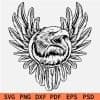 Eagle Through Feathers Svg