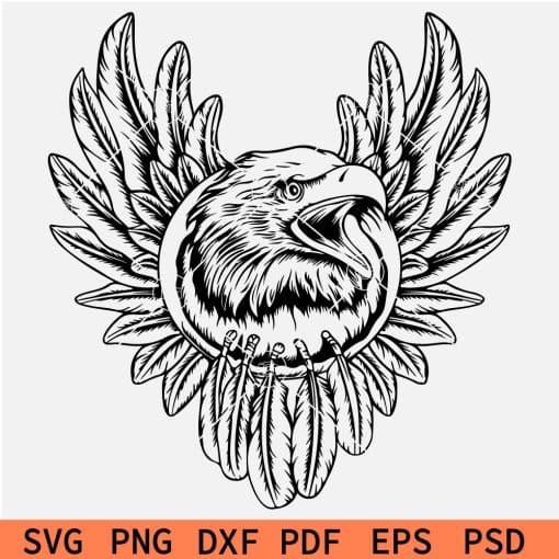  Eagle Through Feathers  Svg