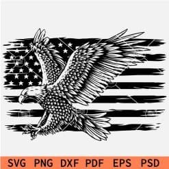 Distressed Patriotic Flying Eagle Svg