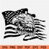 Grunge Flag with Patriotic Eagle Head SVG