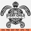 Every Child Matters Mandala Turtle SVG,