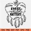 Every Child Matters Heart Symbol Feathers SVG
