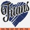Titans Sports Scribble Heart SVG