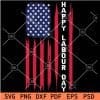 Happy Labor Day Distressed US Flag SVG