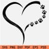 Heart Symbol Dog Paw SVG