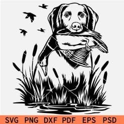 Hunting Dog in a Swamp Svg