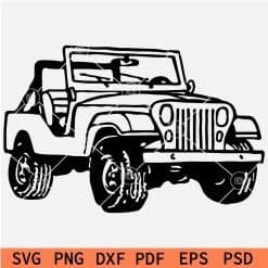 Vintage Convertible Jeep SVG