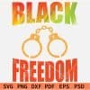 Black Freedom Handcuffs SVG