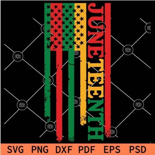 Juneteenth Grunge Flag SVG