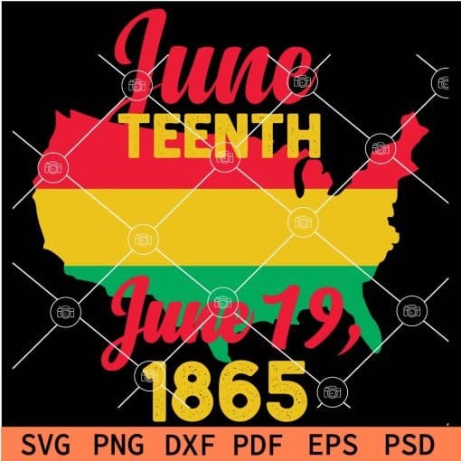 USA Map in Juneteenth Colors SVG