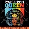 Juneteenth Queen Afro woman Hair Words SVG