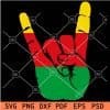 Rock on Hand Sign Juneteenth Colors SVG