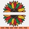 Juneteenth Sunflower Split Monogram SVG