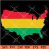 USA Map Juneteenth Colors SVG
