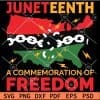 A Commemoration of Freedom USA Map Juneteenth SVG
