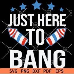 Just here to Bang Patriotic Fireworks & Stars SVG