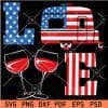 Patriotic Love name with Caravan and Wine glasses SVG