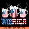 Merica Beer Glasses with foam  SVG