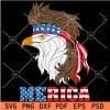 Merica eagle with US Flag Head Bandana SVG