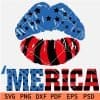 Merica Patriotic Lips SVG