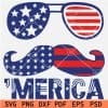 Merica Mustache Sunglasses SVG