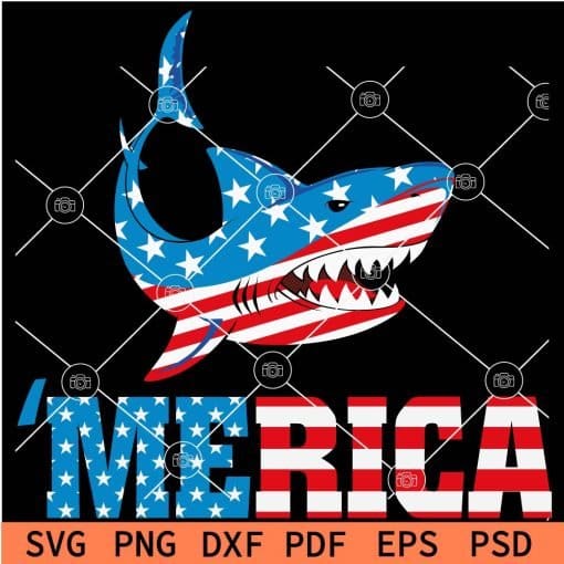 Merica Aggressive Shark SVG