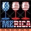 Merica Patriotic Wine Glasses SVG,