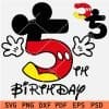 Mickey Five Birthday Layered SVG