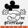 Mickey Five Birthday Outline SVG