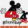 Mickey Fourth Birthday Layered SVG