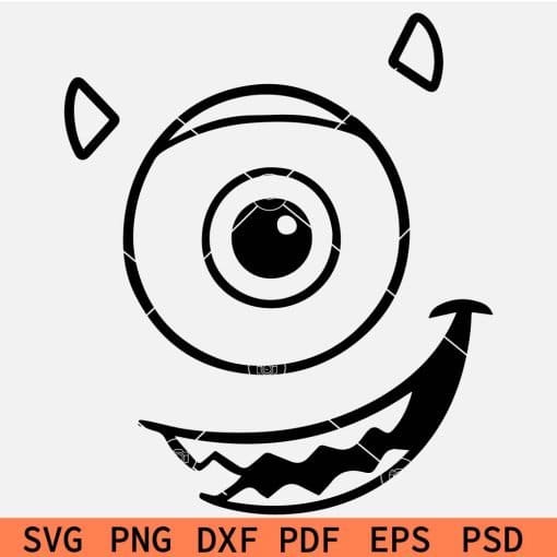 Blue Monster eye outline SVG
