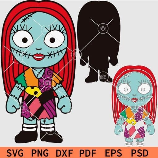 Nightmare before Christmas Sally Layered SVG