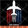 4th July Airforce Plane Flag SVG