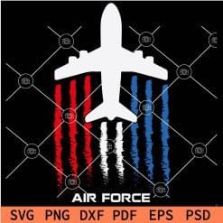 4th July Airforce Plane Flag SVG