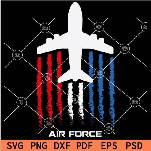 4th July Airforce Plane Flag SVG