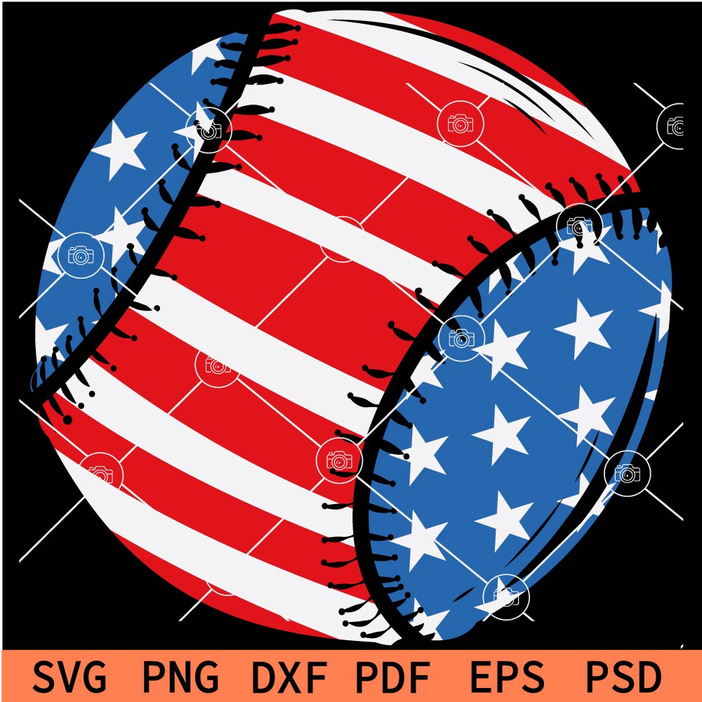 Patriotic Baseball SVG Patriotic Baseball SVG