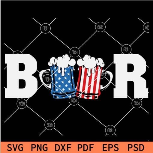 Independence Day Beer in Glasses SVG