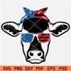  Independence Day Cow Head With patriotic Sun glasses SVG