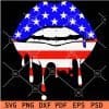 Patriotic Dripping Lips SVG