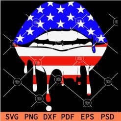 Patriotic Dripping Lips SVG