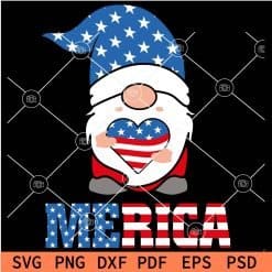Patriotic Gnome Merica Gnome SVG