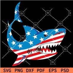 Independence Day Shark SVG