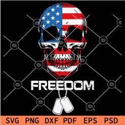 Freedom Patriotic Skull SVG