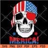 Merica Independence Day Skull SVG