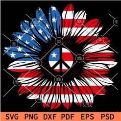 Patriotic Sunflower SVG