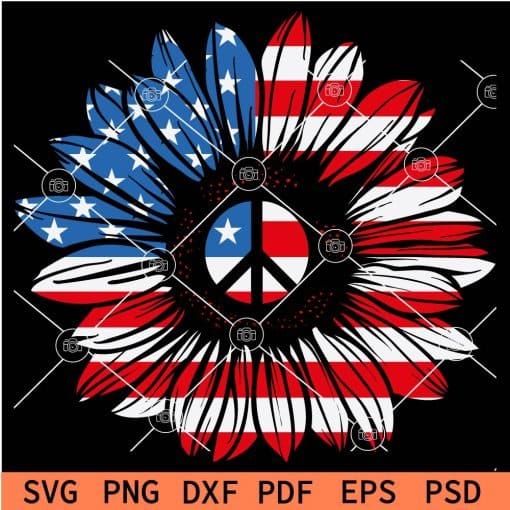 Patriotic Sunflower SVG