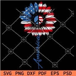 America Born Day Sunflower SVG
